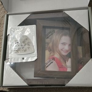 Brown Photo Frame with Heart Charm